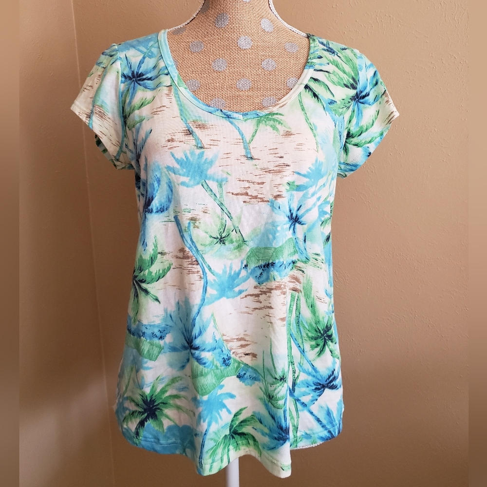 Chaps Ralph lauren Hawaiian print tshirt medium